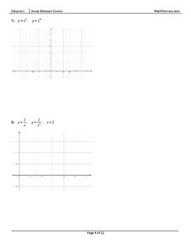 Areas Between Curves Worksheet by Math Fortress | TPT