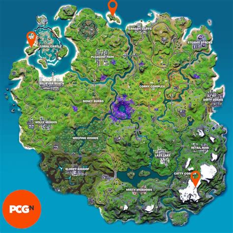 Fortnite: Visit Coral Cove, Base Camp Golf, and Unremarkable Shack