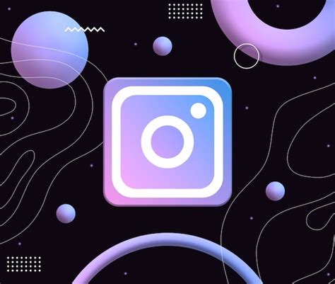 Premium Photo | Instagram logo icon on the background of aesthetic neon shapes 3d