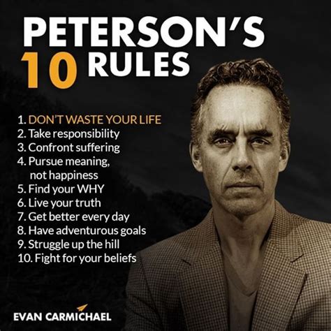 a man in a suit with the words peter's 10 rules