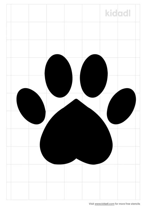 Free Heart Paw Print Stencil | Stencil Printables | Kidadl