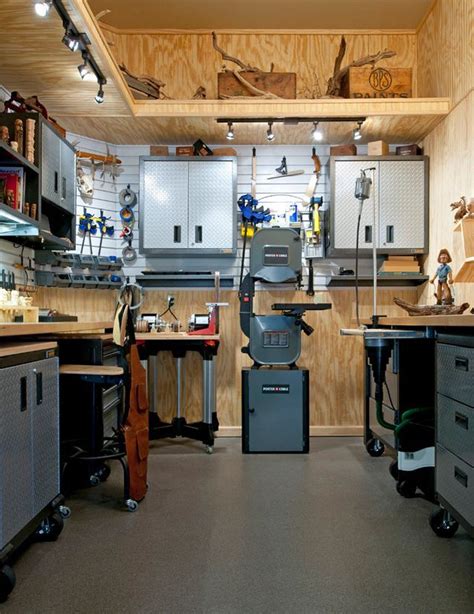 a kitchen with lots of cabinets and tools in it