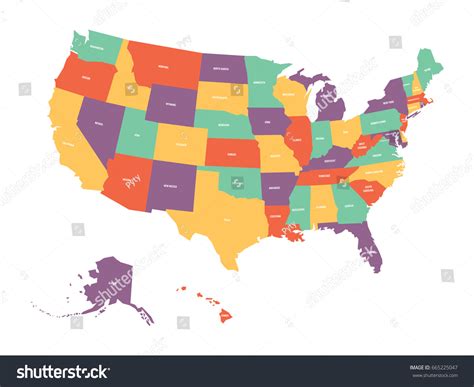 Political Map Usa United States America: vector de stock (libre de ...