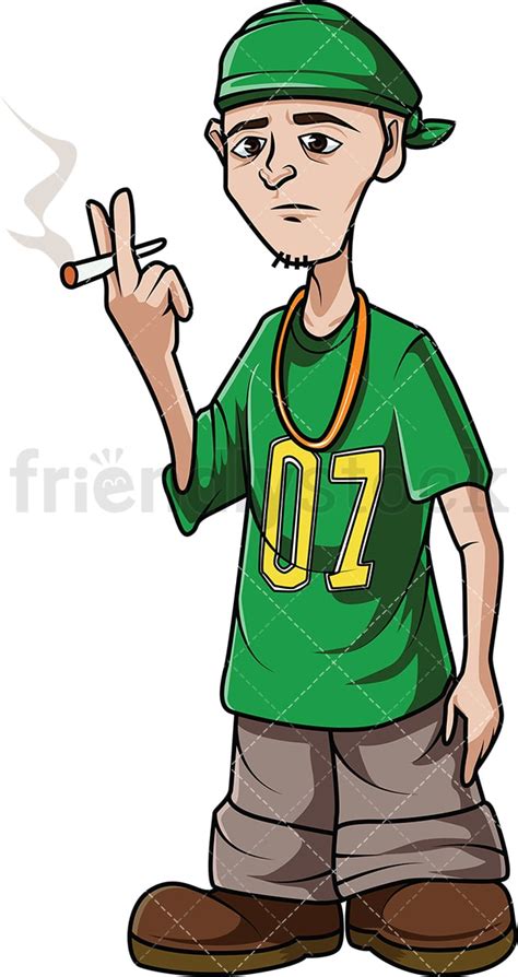 Smoking Hip Hop Guy Cartoon Vector Clipart - FriendlyStock