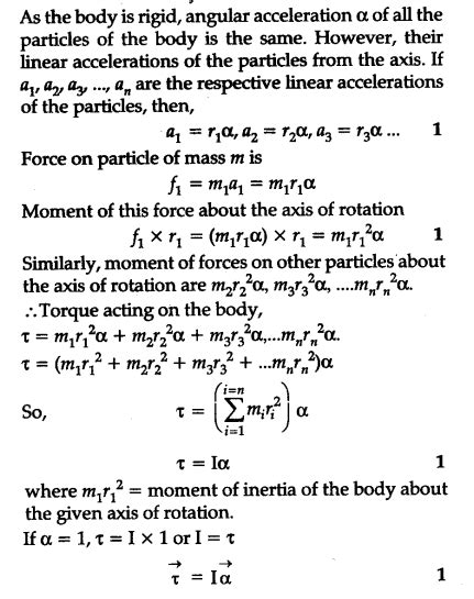 Derive the relation between torque and moment of inertia - CBSE Class ...