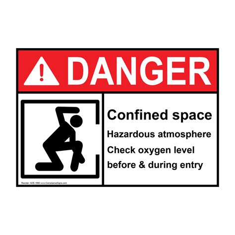 ANSI DANGER Confined Space Hazardous Atmosphere Sign ADE-1860