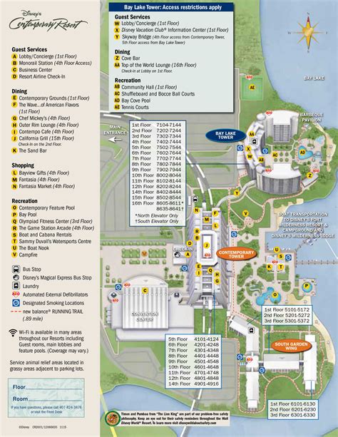 Disney World Contemporary Resort Map - Only Resort with Monorai