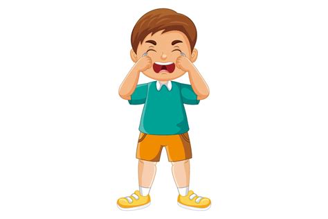Vector Cartoon Little Boy Whining Crying Graphic by rachmat280814 ...
