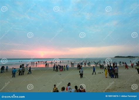 Beach Sunset editorial photo. Image of view, sunset, india - 98910876