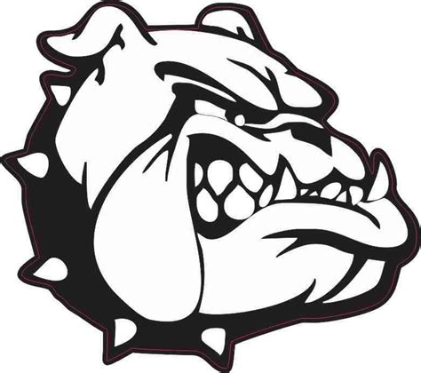 an angry bulldog's head with its mouth open