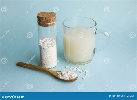 Diatomaceous Earth Also Known As Diatomite Mixed in Glass of Water Good ...