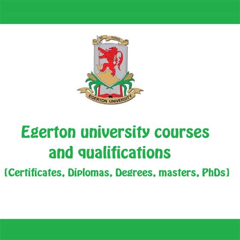 Egerton university courses and qualifications - Kenya Education Guide