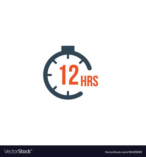 12 hours round timer or countdown timer icon Vector Image