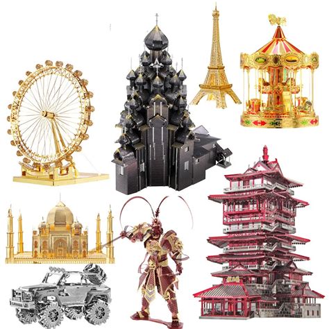 3D Metal Model Puzzles Rompecabezas Multi style DIY Laser Cut Puzzle Jigsaw Kits For Adults ...