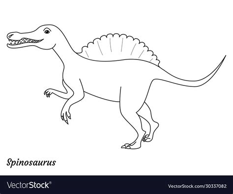 Coloring page outtline spinosaurus dinosaur Vector Image