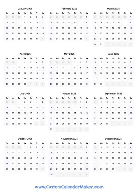 2025 Year Calendar: A Comprehensive Guide - Design Printable Calendar 2025