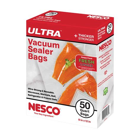 50 ULTRA Quart Sized Vacuum Sealer Bags (9" x 12") | NESCO