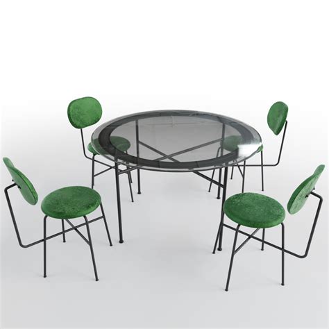 Green Velvet Dining Chairs and Glass table – iMeshh