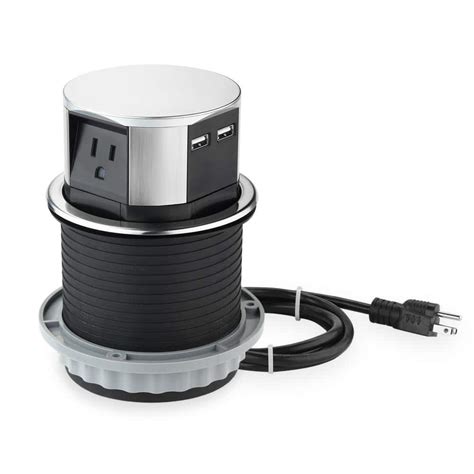 Link2Home Space Saver Pop Up-Outlet, 3 Power Outlets 15 Amp, 2 USB ...