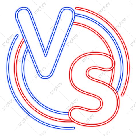 Red Vs Blue White Transparent, Blue Red Neon Vs Rounded Game Screen Design Vector, Neon Drawing ...