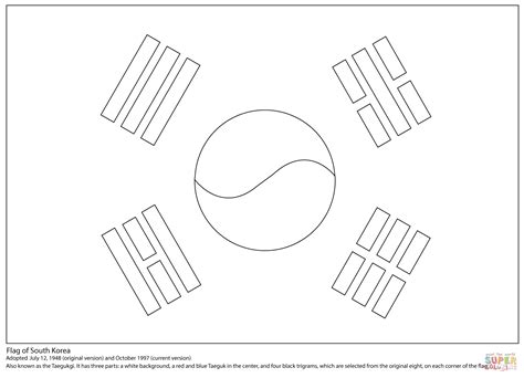 Flag of South Korea coloring page | Free Printable Coloring Pages