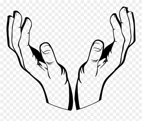 Drawing Handshake - Open Praying Hand Clipart - Png Download (#204779 ...