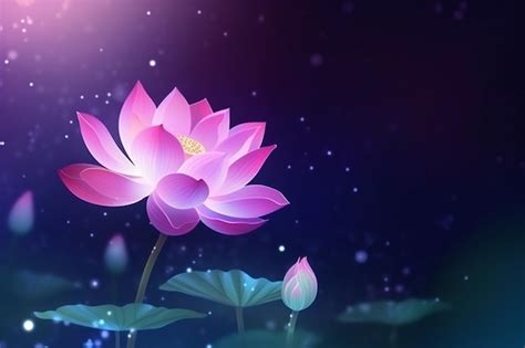 Premium AI Image | A pink lotus flower with a yellow bud on the ...