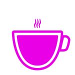 Pink coffee icon (png symbol)