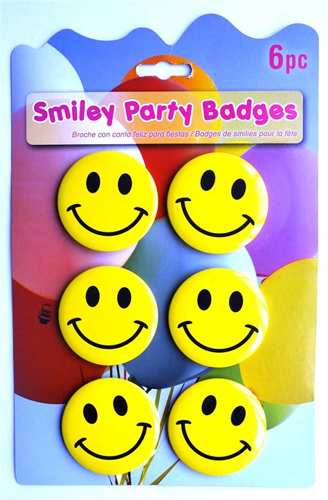 Buy 6 x Smiley Face Party Badges Badge Smile Online at desertcartUAE