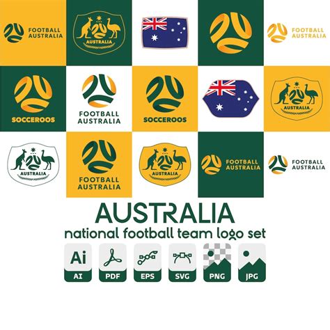 Australia National Soccer Team Logos, Football Australia, Socceroos Logo, Jersey Crest Logo ...