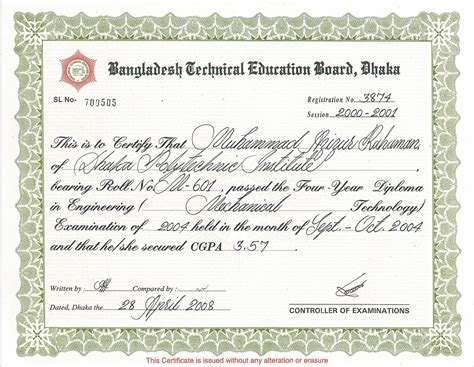 Character Certificate Bangladesh