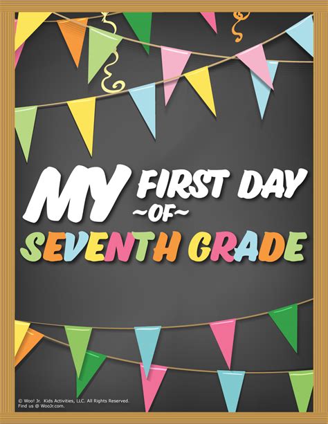 First Day of 7th Grade Sign - Chalkboard | Woo! Jr. Kids Activities ...