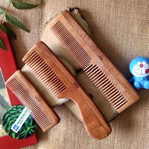 UCS Family Set of Neem Wood Combs (3 Combs) | Buy Family Comb Set Online in India | Neem Wood Comb