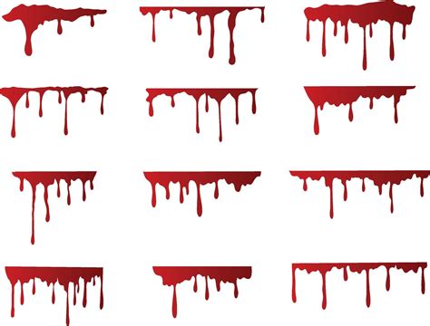 A collection of blood drippings for artwork compositions and textures 15776691 Vector Art at ...