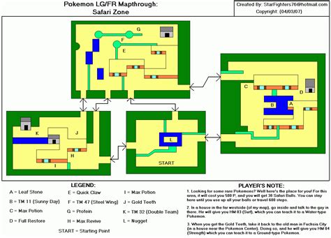 Mapa Da Safari Zone Pokemon Fire Red