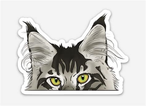 Peeking cat vinyl sticker:) : r/sticker