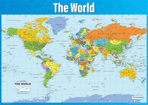 Amazon.com: World Map | Geography Posters | Laminated Gloss Paper ...