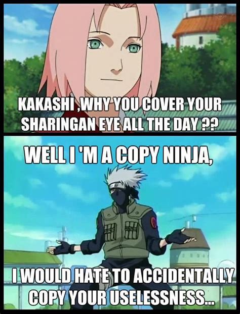 Ridiculous Naruto memes - Kakashi | Funny naruto memes, Naruto funny, Anime memes funny