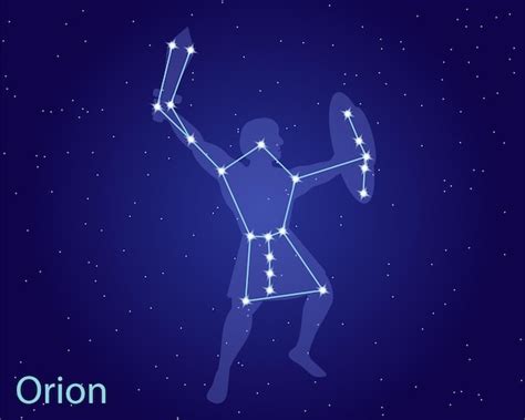 Premium Vector | Vector illustration of the constellation Orion