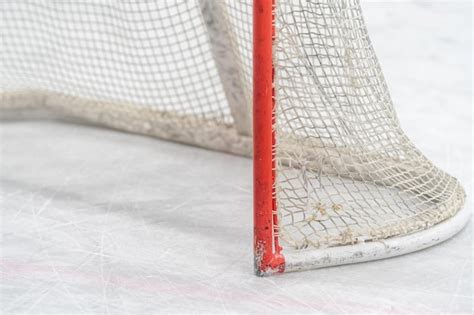 Premium Photo | Detail of a hockey goal on the ice