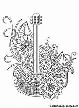 Guitar Coloring Pages  For Kids And Adults sketch template