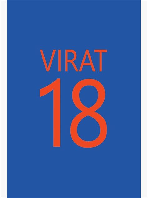 "Virat Kohli Number 18 Indian Cricket Jersey" Art Board Print for Sale ...