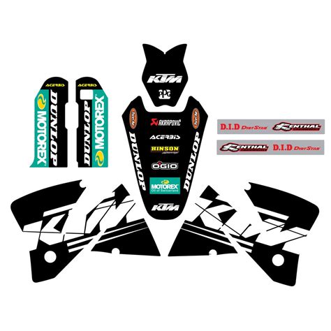 KTM BLACK Factory Graphics Decals Kit for EXC 250 300 350 400 520 2001-2002 - Etsy