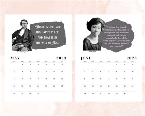 2023 Missionary Quote Calendar Printable Calendar Vertical - Etsy