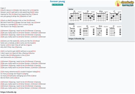 Chord: Forever young - tab, song lyric, sheet, guitar, ukulele | chords.vip