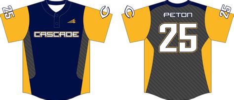 Cascade Little League Custom Modern Baseball Jerseys - Triton Mockup Portal