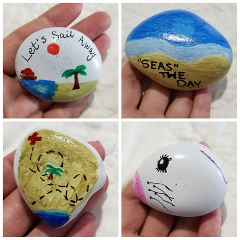 Rocks primed and painted then drawn on with permanent markers. | Marker crafts, Painted rocks ...