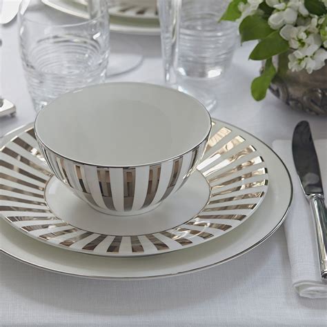 Jasper Conran At Wedgwood Platinum Lined Plate 23cm Striped - Wedgwood® Australia