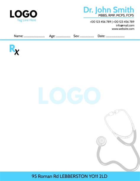 Clinic/Hospital medical prescription pad design template. | Medical prescription, Prescription ...