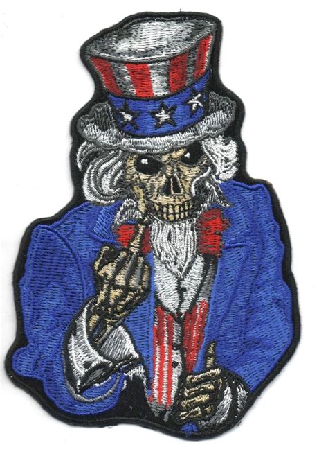 UNCLE SAM Skeleton Flipping the Bird Iron on Sew on Patch 3 - Etsy